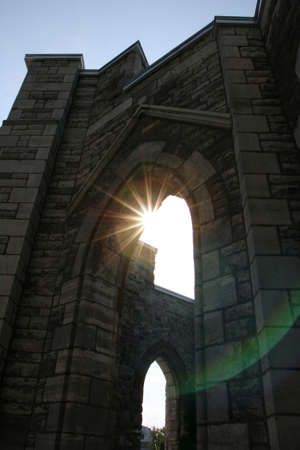 old,  church,  exterior,  landmark,  wall,  ruins,  light,  sun,  hope,  concept,  perspective, ...