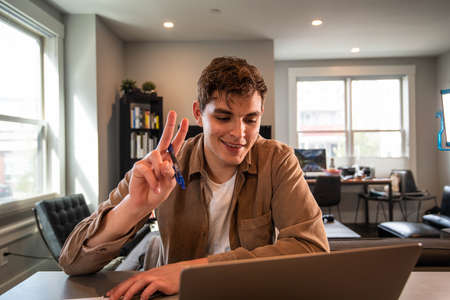 working,   home,   laptop,   man,   person,   business,   virtual,   meeting,   zoom,   conference, ...