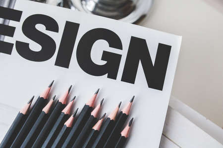 Black pencils and Sign word