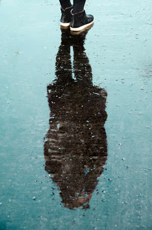Shadow of Person on Water during Daytime