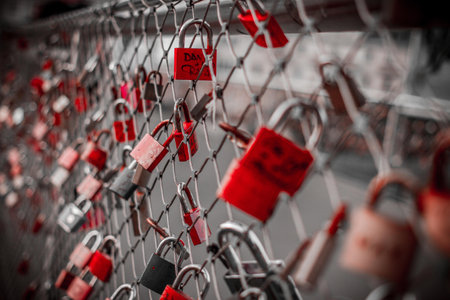 Red Padlock on Cyclone Fence