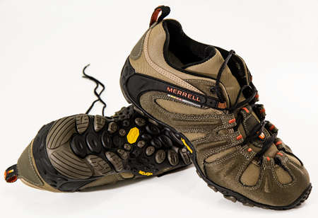 Brown and Black Merrell Hiking Shoes