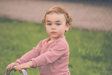 Baby's Red White Stripe Crew Neck Long Sleeve Shirt