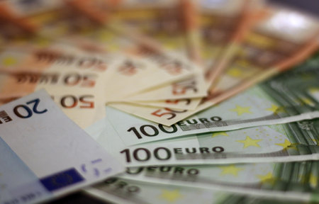 Fan of Assorted Euro Banknotes