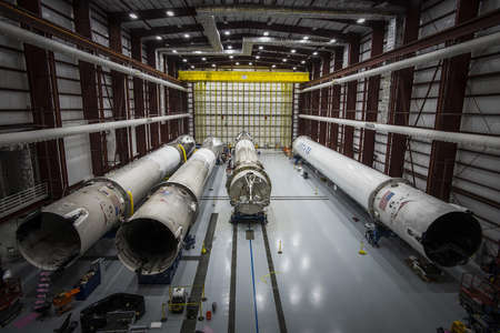 Metal pipes inside of rocket factory