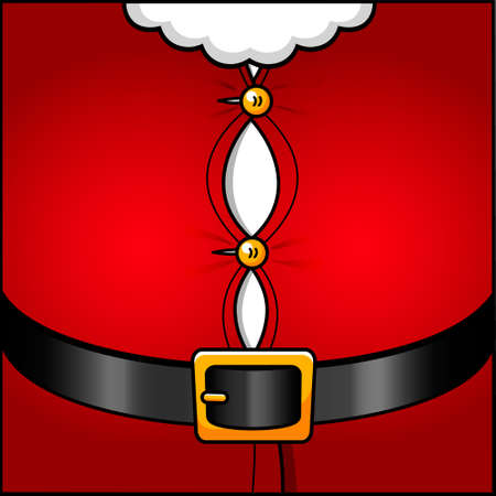 Illustration of short Santa Claus suit over his fat bellyのイラスト素材