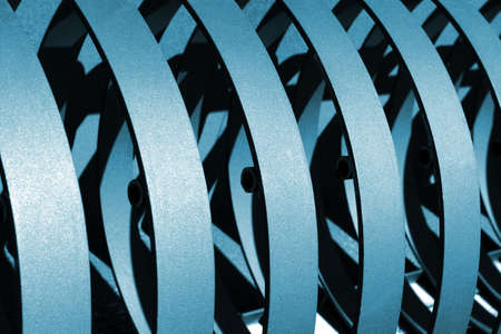 Abstract background of  bended blue metallic bands