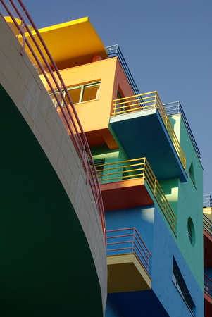 Perspective view of a modern and colorful apartment condominiumのeditorial素材