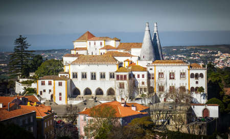 Sintra National Palace a UNESCO World Heritage site in Sintra, Portugal.のeditorial素材