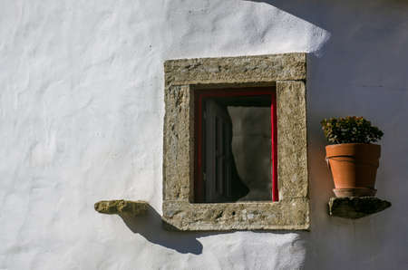 Detail of typical portuguese house with traditional architecture and decorationsの写真素材