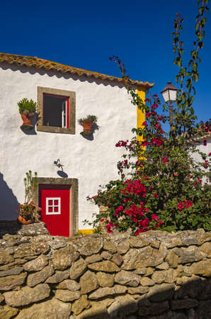 Detail of typical portuguese house with traditional architecture and decorationsの写真素材