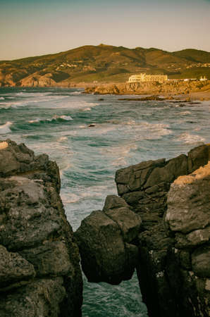 Beautiful scenery of Guincho beach in the rochy coast of Portugalの写真素材