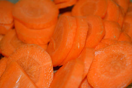 slices of carrot close upの写真素材