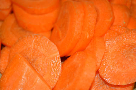slices of carrot close upの写真素材
