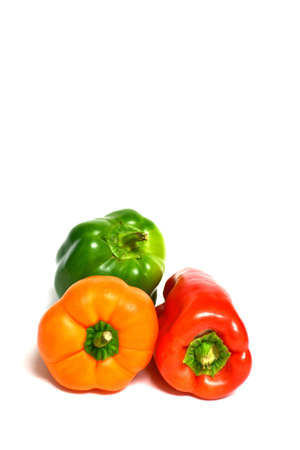 peppers isolated on white backgroundの写真素材