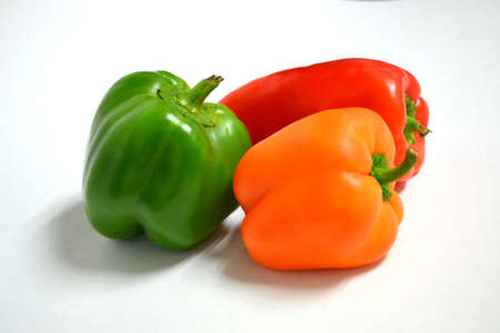 peppers isolated on white background close upの写真素材