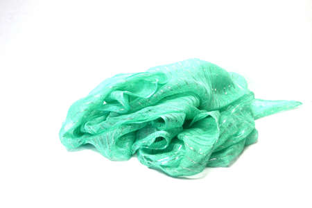 green scarf isolated on white backgroundの写真素材