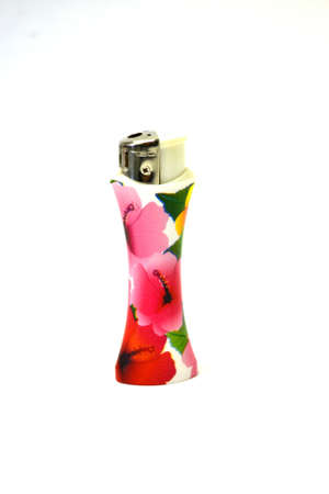 decorated lighter isolated on white background close upの写真素材