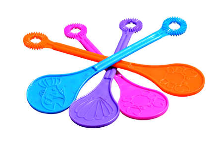 Bubble wands isolated on whiteの写真素材