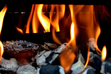 Flaming Wood Charcoalの写真素材