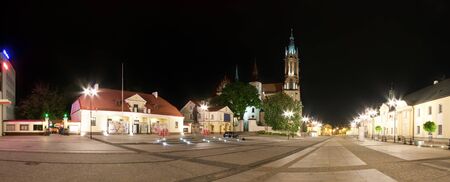 Bialystok at night, Polandの写真素材