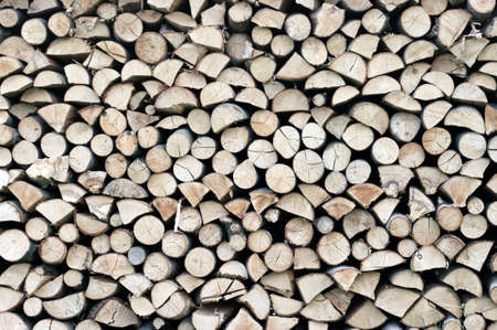 Pile of cut firewood before winter time