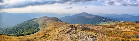 Panoramic landscape in Carpathians mountainsの写真素材