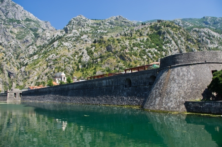 Ancient wall of Kotor, Montenegroの写真素材