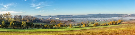 Panorama with basilica in Krzeszow in Polandの写真素材