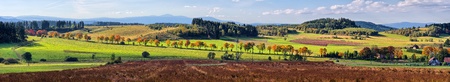 Autumn panorama in the hillsの写真素材