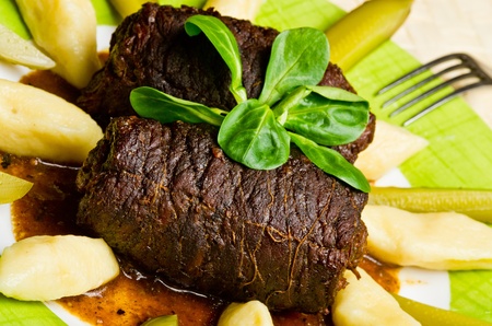 Traditional silesian beef roulades called Zrazy