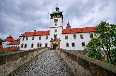 Bouzov castle with dramatic sky in Czech Republicのeditorial素材
