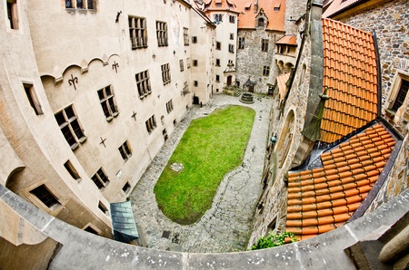 Courtyard of the medieval castleのeditorial素材