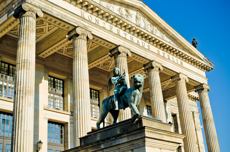 Statue on Gendarmenmarkt in Berlin, Germanyの写真素材
