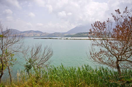 Beautiful lake shore in Butrint, Albania