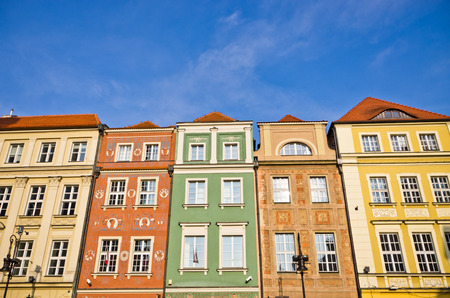 Colorful tenement houses in Poznan, Polandのeditorial素材