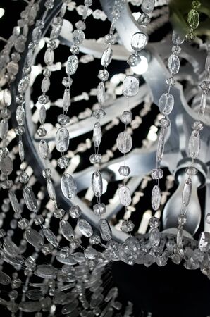 Crystal chandelier on dark backrundの写真素材