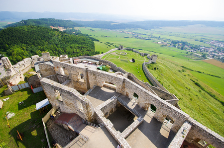 Yard of Spissky Hrad castle, Slovakiaのeditorial素材