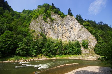 Dunajec river in Pieniny mountains - Polandの写真素材