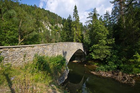 Old stone bridge over the Hornad river - Slovakia Paradise