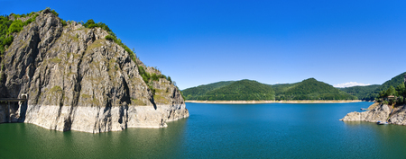 Dam lake Vidraru in Romaniaの写真素材
