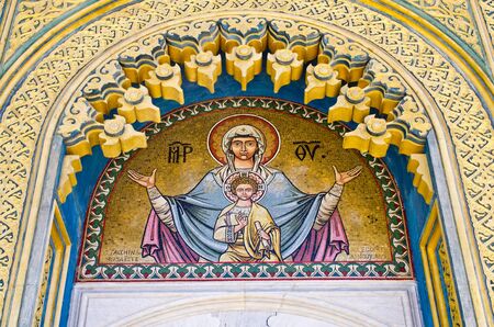Decorated door of the church in Curtea de Arges, Romania