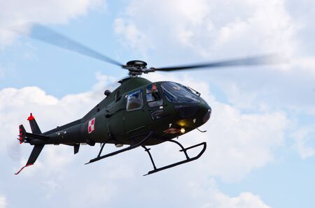 Radom, Poland - August 23, 2015: Polish SW-4 Puszczyk during the flight. Airshow event on 23 August 2015, Radom, Polandのeditorial素材