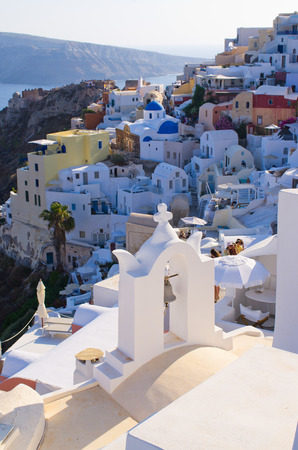 Bell in Oia on Santorini island - Greeceの写真素材