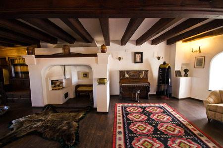 Bran, Romania - September 09, 2015: Interior of "Dracula" castle.  It is among several locations linked to the Dracula legend.のeditorial素材