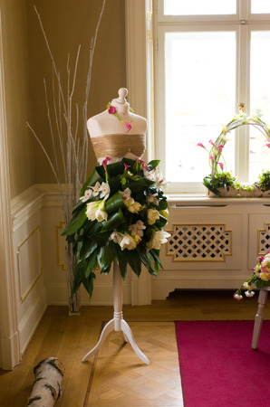 Walbrzych, Poland - May 05, 2016: XXVIII Flower and Art Festival in Ksiaz Castle. This is most colourful event in the region. Each year there are thousands of visitors, plant enthusiasts and lovers of gardens gather from all over Polandのeditorial素材