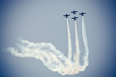 Planes on the sky on the airshowの写真素材