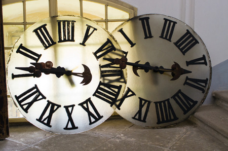 Dismounted face of old big clock