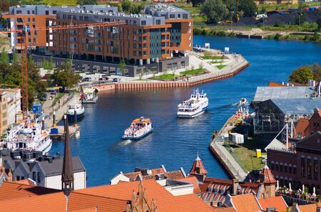 Cityscape with river - Gdansk, Polandの写真素材