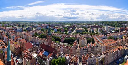 Panoramic cityscape of Gdansk - Polandの写真素材